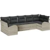 Image de vidaXL - Tuinbank - Set - met - kussen - met - opslag - 7 - pcs - Lichtgrijs - poly - rattan