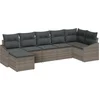 Image de vidaXL - Tuinbank - Set - met - kussen - met - opslag - 7 - pcs - Grijs - poly - rattan