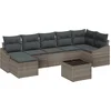 Image de vidaXL - Tuinbank - Set - met - kussen - met - opslag - 8 - pcs - Lichtgrijs - poly - rattan