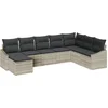 Image de vidaXL - Tuinbank - Set - met - kussen - met - opslag - 8 - pcs - Lichtgrijs - poly - rattan