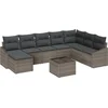 Image de vidaXL - Tuinbank - Set - met - kussen - met - opslag - 8 - pcs - Lichtgrijs - poly - rattan