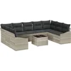 Image de vidaXL - Tuinbank - Set - met - opslag - Lichtgrijs - poly - rattan