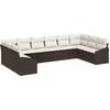 Image de vidaXL - Tuinbank - Set - met - opslag - 10 - pcs - Bruin - en - Crème - poly - rattan