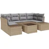 Image de vidaXL - Tuinbank - Set - met - kussen - 8 - pcs - Beige - en - Grijs - poly - rattan