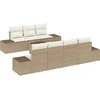 Image de vidaXL - Tuinbank - Set - met - kussen - 8 - pcs - Beige - en - Crème - poly - rattan