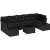 Image de vidaXL - Tuinbank - Set - met - kussen - met - opslag - 8 - pcs - Zwart - poly - rattan