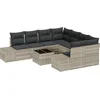 Image de vidaXL - Tuinbank - Set - 9 - pcs - Lichtgrijs - en - Donkergrijs - poly - rattan