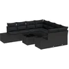 Image de vidaXL - Tuinbank - Set - met - kussen - met - opslag - 9 - pcs - Zwart - poly - rattan