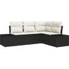 Image de vidaXL - Tuinbank - Set - met - opslag - 4 - pcs - Zwart - en - Crème - poly - rattan