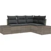 Image de vidaXL - Tuinbank - Set - met - opslag - 4 - pcs - Grijs - poly - rattan