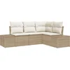 Image de vidaXL - Tuinbank - Set - met - opslag - 4 - pcs - Beige - en - Crème - poly - rattan