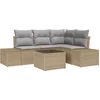 Image de vidaXL - Tuinbank - Set - met - opslag - Beige - en - Lichtgrijs - poly - rattan
