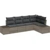 Image de vidaXL - Tuinbank - Set - met - opslag - 5 - pcs - Grijs - poly - rattan