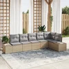 Image de vidaXL - Tuinbank - Set - met - opslag - 6 - pcs - Beige - en - Lichtgrijs - poly - rattan