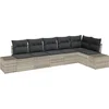 Image de vidaXL - Tuinbank - Set - met - opslag - 6 - pcs - Lichtgrijs - poly - rattan