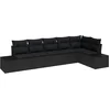 Image de vidaXL - Tuinbank - Set - met - opslag - 6 - pcs - Zwart - poly - rattan