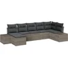 Image de vidaXL - Tuinbank - Set - met - kussen - met - opslag - 7 - pcs - Grijs - Poly - rattan