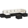 Image de vidaXL - Tuinbank - Set - met - kussen - met - opslag - 7 - pcs - Zwart - poly - rattan