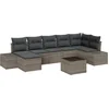 Image de vidaXL - Tuinbank - Set - met - kussen - met - opslag - 7 - pcs - Grijs - poly - rattan