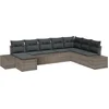 Image de vidaXL - Tuinbank - Set - met - kussen - met - opslag - 8 - pcs - Grijs - poly - rattan