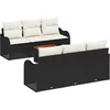 Image de vidaXL - Tuinbank - Set - met - opslag - 7 - pcs - Zwart - en - Crème - poly - rattan
