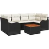 Image de vidaXL - Tuinbank - Set - met - opslag - 7 - pcs - Zwart - en - Crème - poly - rattan
