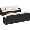 Image de vidaXL - Tuinbank - Set - met - opslag - 9 - pcs - Zwart - en - Crème - poly - rattan