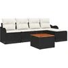 Image de vidaXL - Tuinbank - Set - met - opslag - 6 - pcs - Zwart - en - Crème - poly - rattan