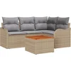 Image de vidaXL - Tuinbank - Set - met - opslag - 5 - pcs - Beige - en - Lichtgrijs - poly - rattan