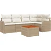 Image de vidaXL - Tuinbank - Set - met - opslag - 6 - pcs - Beige - en - Crème - poly - rattan