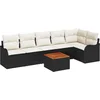 Image de vidaXL - Tuinbank - Set - met - opslag - 7 - pcs - Zwart - en - Crème - poly - rattan