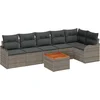 Image de vidaXL - Tuinbank - Set - met - opslag - 7 - pcs - Grijs - poly - rattan
