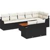 Image de vidaXL - Tuinbank - Set - met - opslag - 9 - pcs - Zwart - en - Crème - poly - rattan