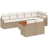 Image de vidaXL - Tuinbank - Set - met - opslag - 9 - pcs - Beige - en - Crème - poly - rattan