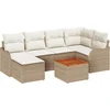Image de vidaXL - Tuinbank - Set - met - opslag - 7 - pcs - Beige - en - Crème - poly - rattan