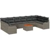 Image de vidaXL - Tuinbank - Set - met - opslag - 10 - pcs - Grijs - poly - rattan