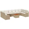 Image de vidaXL - Tuinbank - Set - met - opslag - 11 - pcs - Beige - en - Crème - poly - rattan