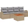 Image de vidaXL - Tuinbank - Set - met - opslag - 5 - pcs - Beige - en - Lichtgrijs - poly - rattan