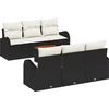 Image de vidaXL - Tuinbank - Set - met - opslag - 7 - pcs - Zwart - en - Crème - poly - rattan
