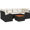 Image de vidaXL - Tuinbank - Set - met - opslag - 7 - pcs - Zwart - en - Crème - poly - rattan