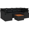 Image de vidaXL - Tuinbank - Set - met - opslag - 7 - pcs - Zwart - poly - rattan