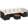 Image de vidaXL - Tuinbank - Set - met - opslag - 8 - pcs - Zwart - en - Crème - poly - rattan