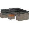 Image de vidaXL - Tuinbank - Set - met - opslag - 9 - pcs - Grijs - poly - rattan