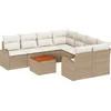 Image de vidaXL - Tuinbank - Set - met - opslag - 9 - pcs - Beige - en - Crème - poly - rattan