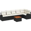Image de vidaXL - Tuinbank - Set - met - opslag - 7 - pcs - Zwart - en - Crème - poly - rattan