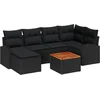 Image de vidaXL - Tuinbank - Set - met - opslag - 7 - pcs - Zwart - poly - rattan
