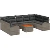 Image de vidaXL - Tuinbank - Set - met - opslag - 10 - pcs - Grijs - poly - rattan