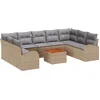 Image de vidaXL - Tuinbank - Set - met - opslag - 10 - pcs - Beige - en - Lichtgrijs - poly - rattan