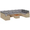 Image de vidaXL - Tuinbank - Set - met - opslag - 11 - pcs - Beige - en - Lichtgrijs - poly - rattan