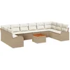 Image de vidaXL - Tuinbank - Set - met - opslag - 11 - pcs - Beige - en - Crème - poly - rattan
